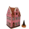 Rosa Haus – Historisches Haus, Riga | Handgefertigtes Miniaturhäuschen & Räucherkegelhalter