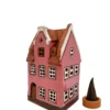 Rosa Haus – Historisches Haus, Riga | Handgefertigtes Miniaturhäuschen & Räucherkegelhalter – Bild 2