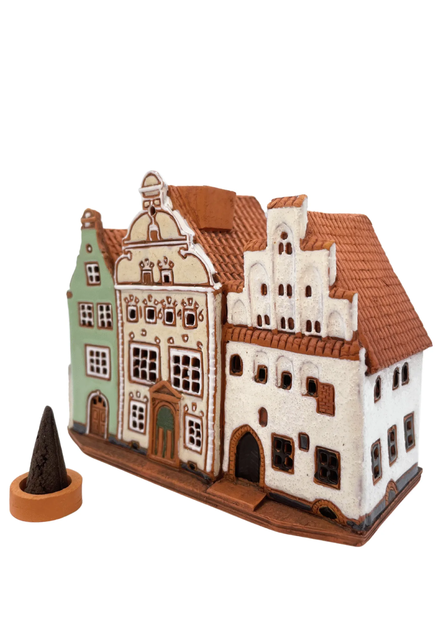 Three Brothers Keramikhäuschen Räucherhaus aus – inspiriert von der Altstadt Rigas
